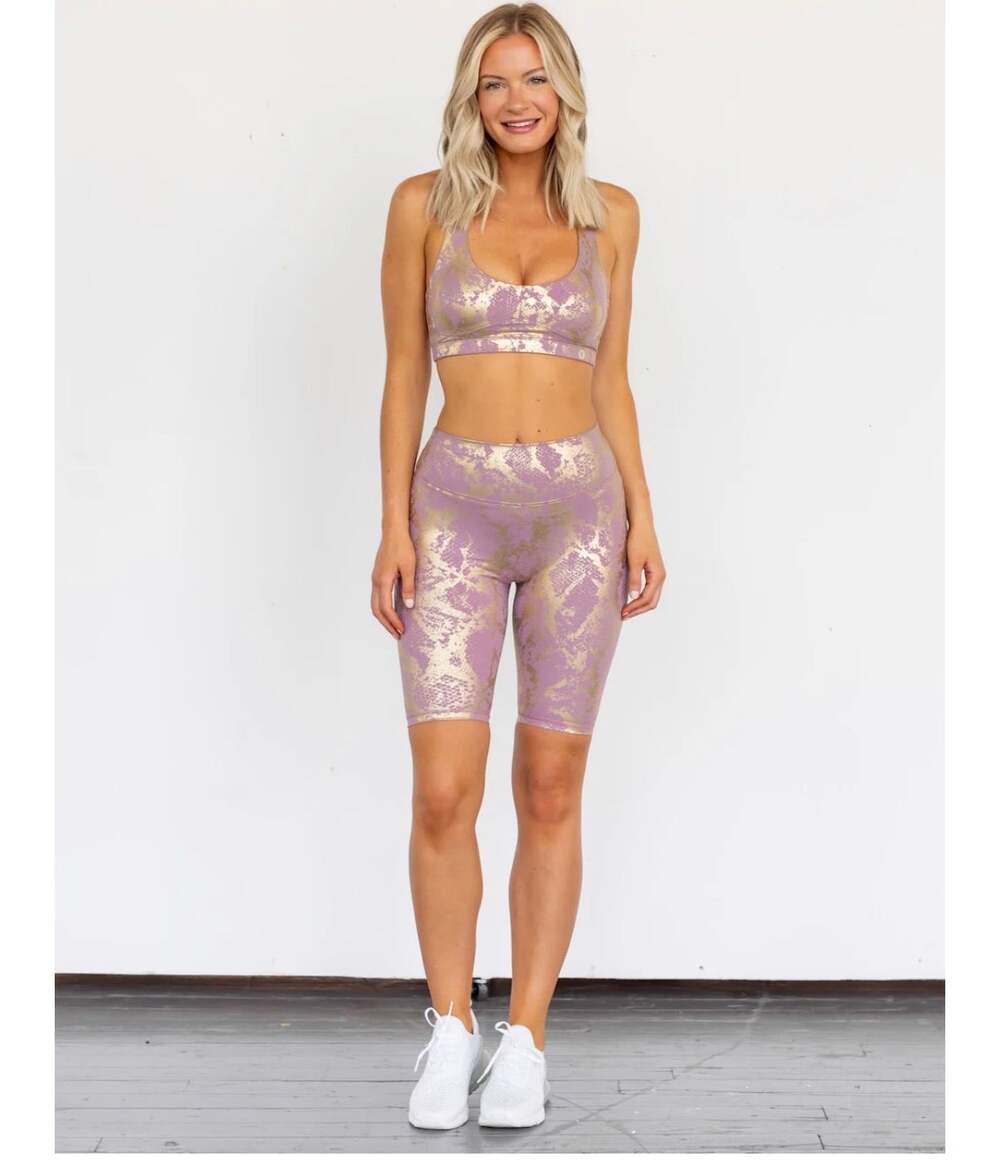 NWT Revolve Astoria Athletic  Astoria Activewear Luxe Metallic Series in Mauve.